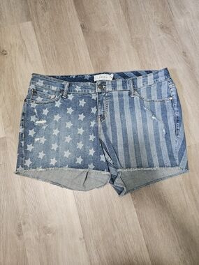 Torrid Blue Denim Star & Stripe Shorts
